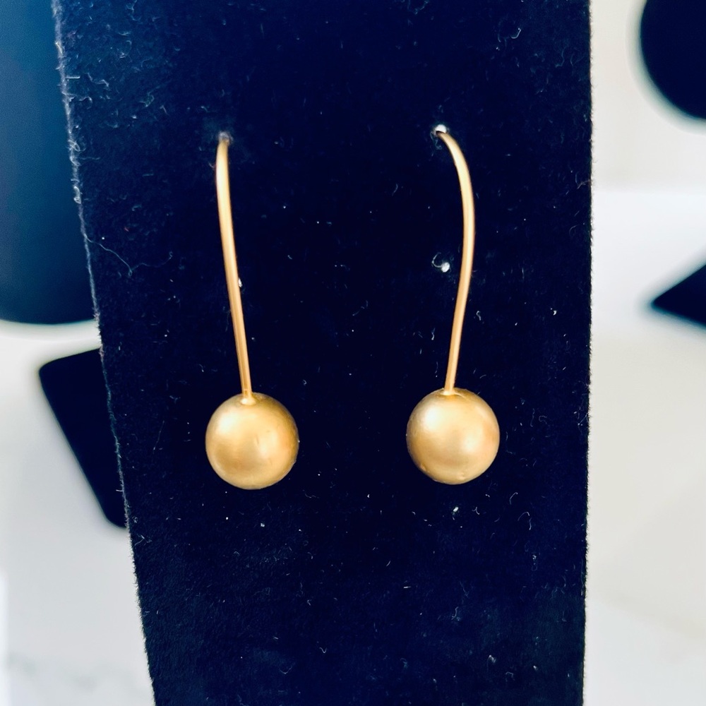 14 karat Gold plated earrings, beautiful “soft look”finish-not bright shiny gold